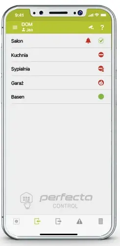 Aplikacja Perfecta Control do zdalnego sterowania alarmem.