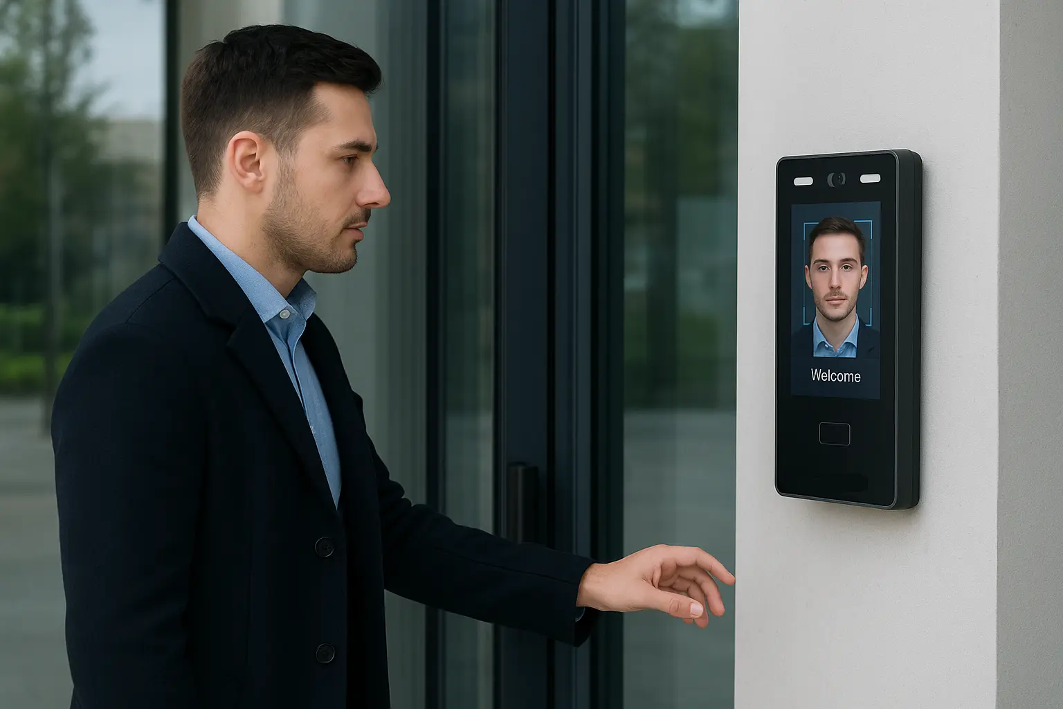 Kontrola dostępu z rozpoznawaniem twarzy.