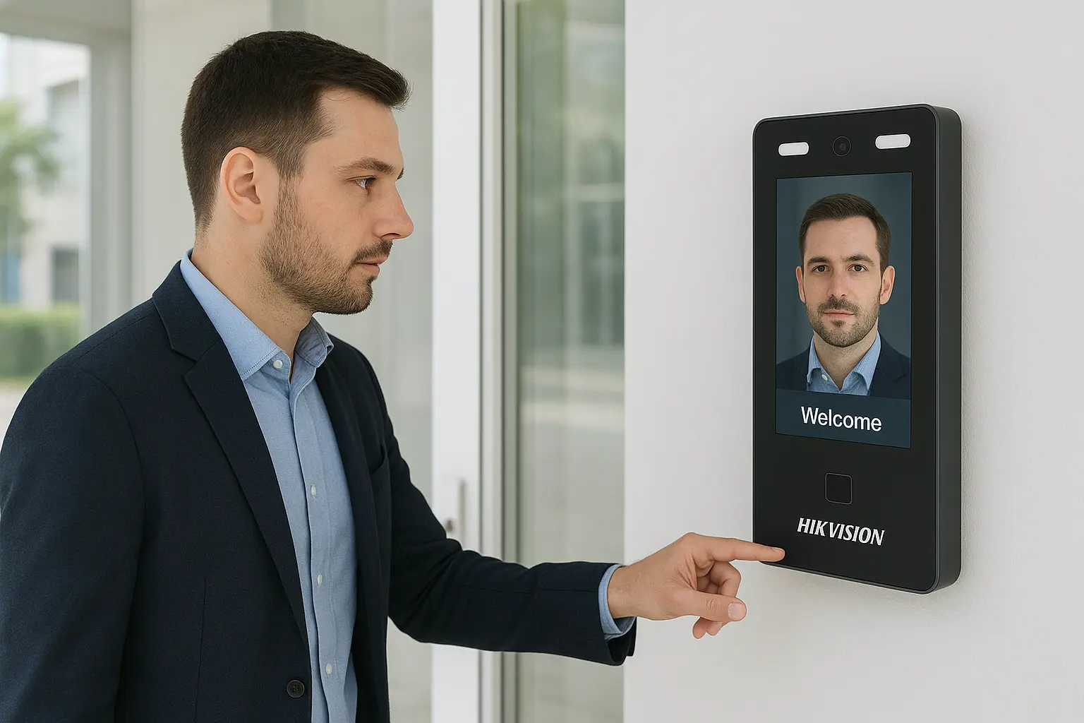 System kontroli dostępu z rozpoznawaniem twarzy.