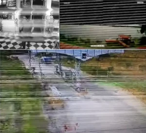 Serwis monitoringu Łódź - przykładowe usterki widoczne na obrazie z kamery.