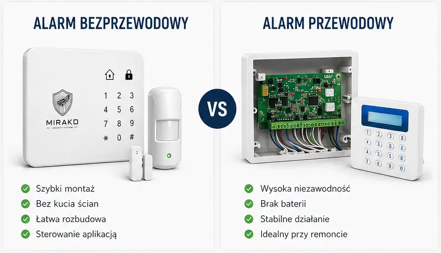 Alarm bezprzewodowy vs alarm przewodowy.