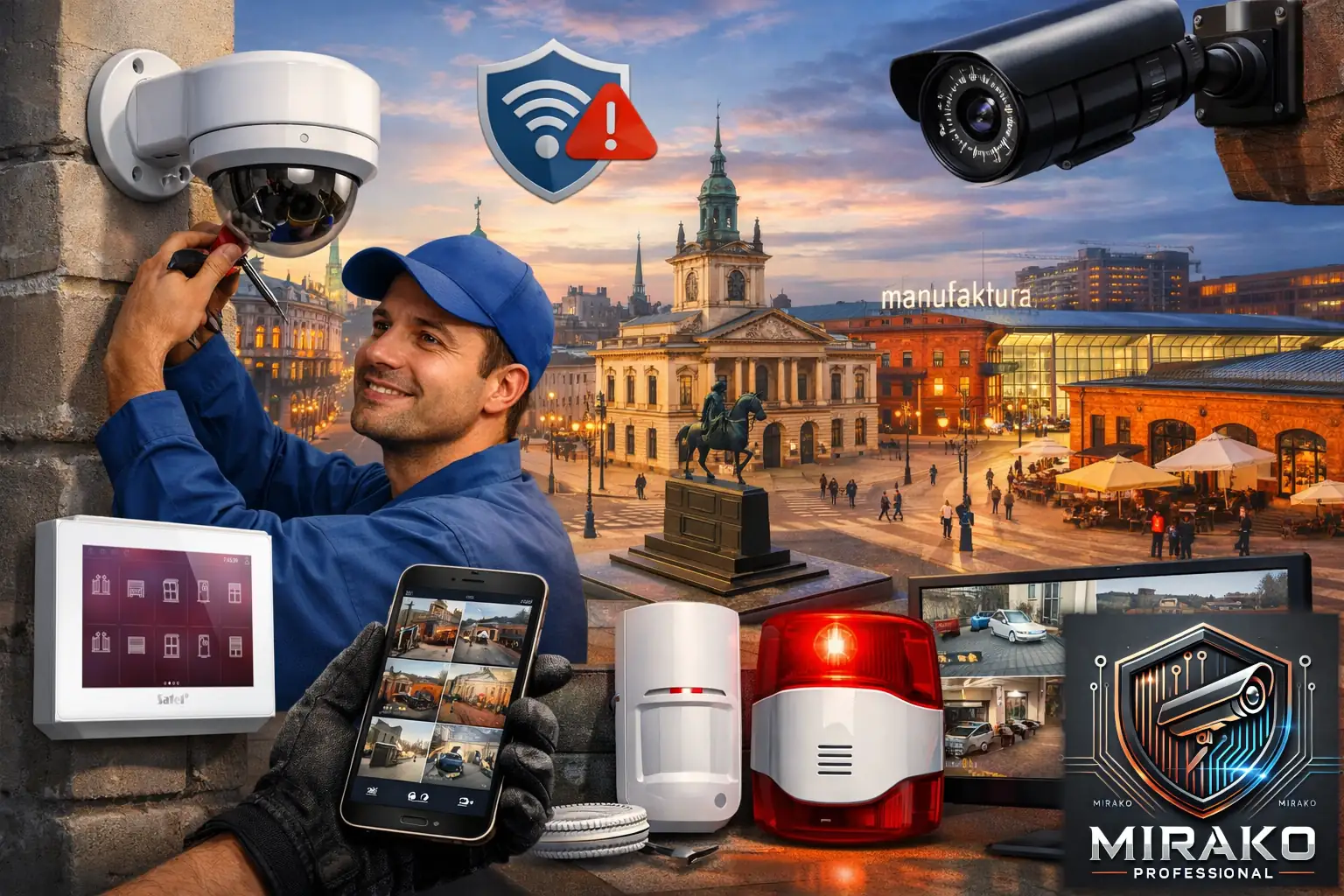 Montaż alarmów Łódź - instalacja, modernizacja, naprawa, rozbudowa