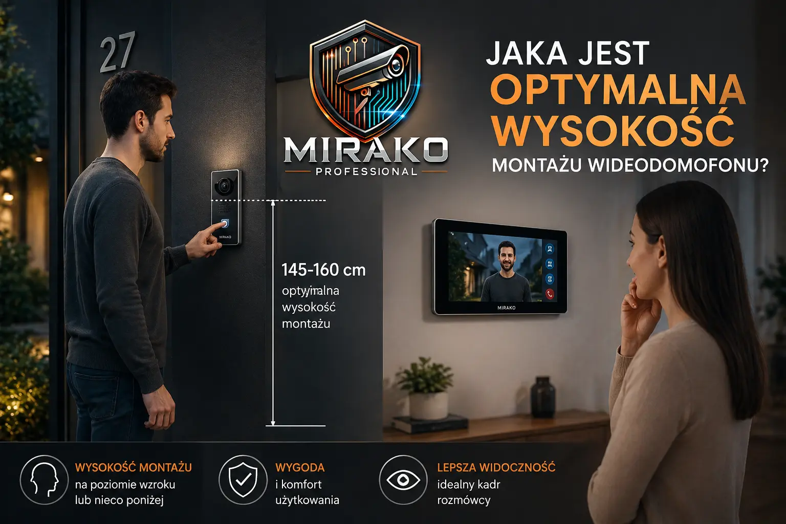 Na jakiej wysokości zamontować wideodomofon?