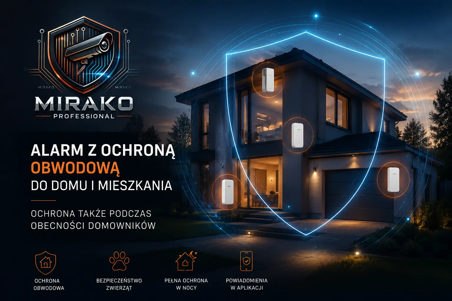 Alarm z ochroną obwodową do domu i mieszkania – ochrona także podczas obecności domowników