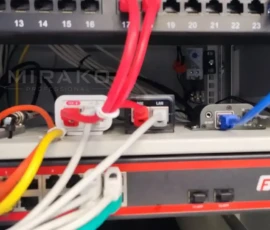 Elementy szafy RACK systemu monitoringu wizyjnego CCTV w Zgierzu. Elementy szafy RACK systemu monitoringu wizyjnego CCTV w Zgierzu.