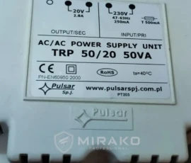 Uszkodzony transformator systemu alarmowego Satel Integra